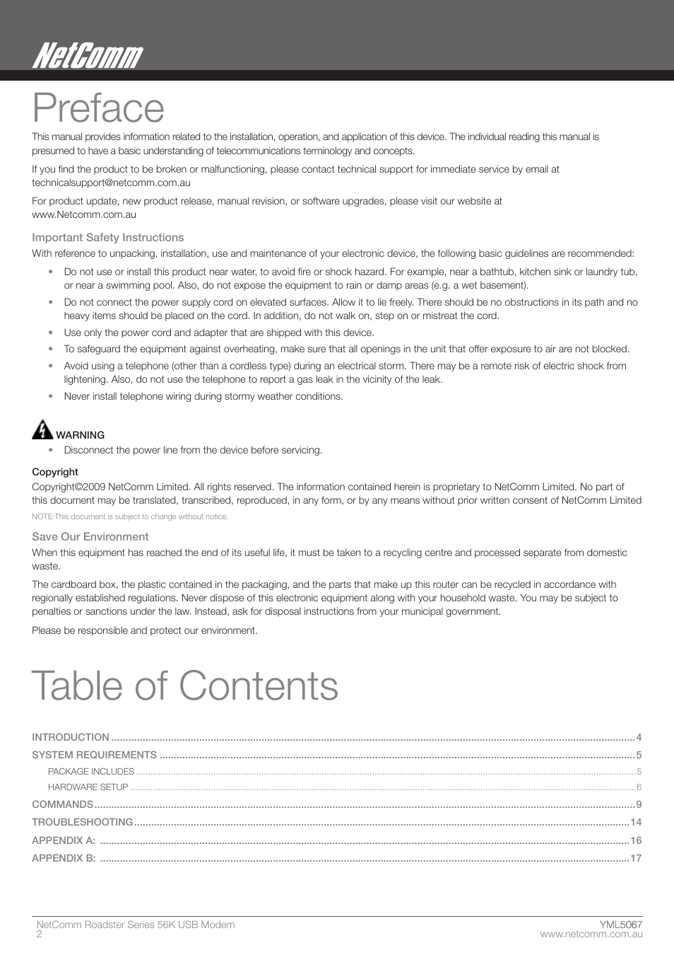 Nortel Networks ROADSTER 56K User Manual | Page 2 / 20
