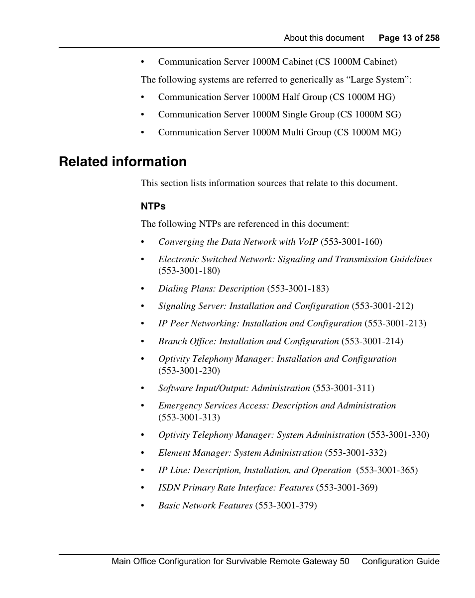 Related information | Nortel Networks Remote Gateway 50 User Manual | Page 13 / 260