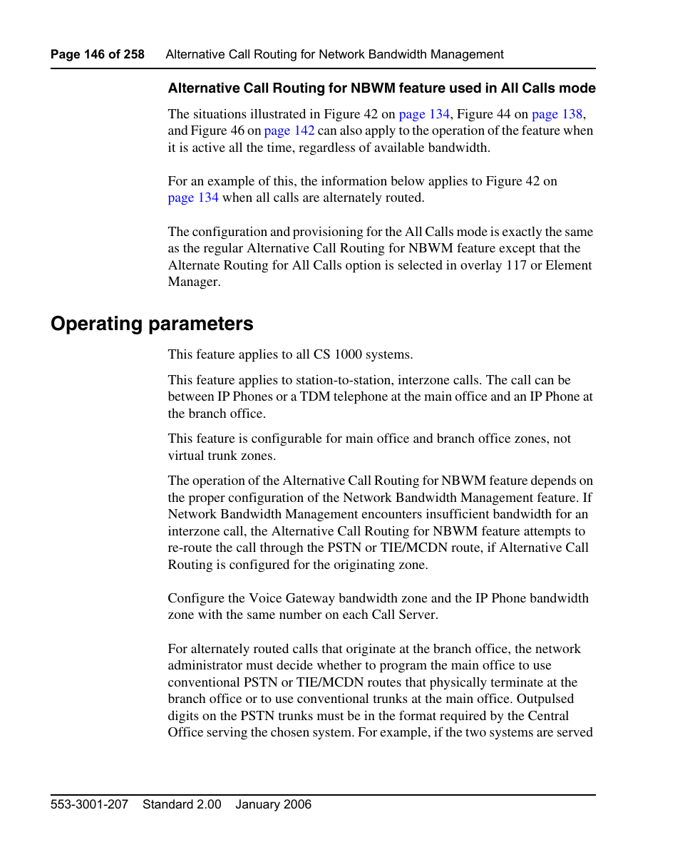 Operating parameters | Nortel Networks Remote Gateway 50 User Manual | Page 146 / 260