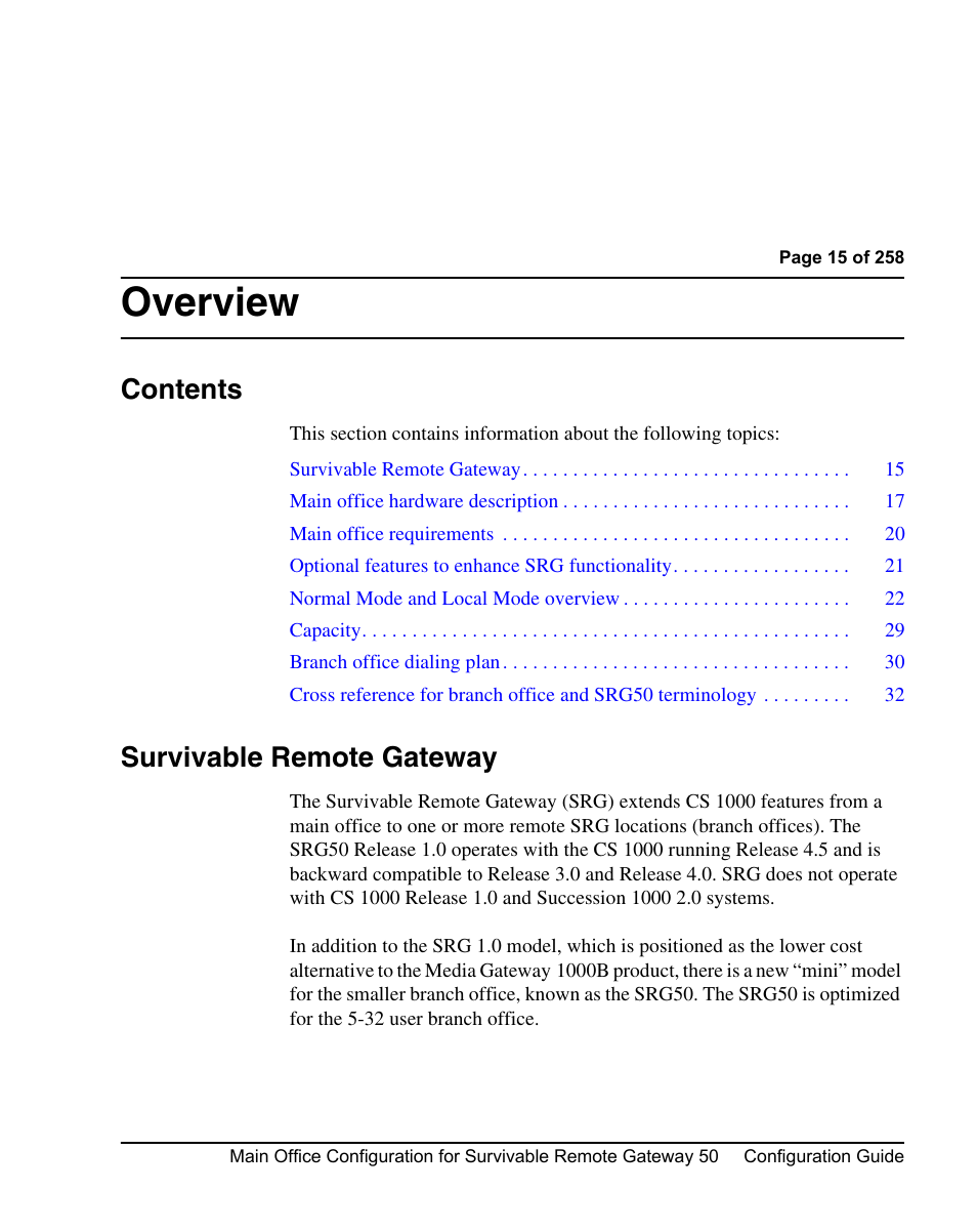 Nortel Networks Remote Gateway 50 User Manual | Page 15 / 260