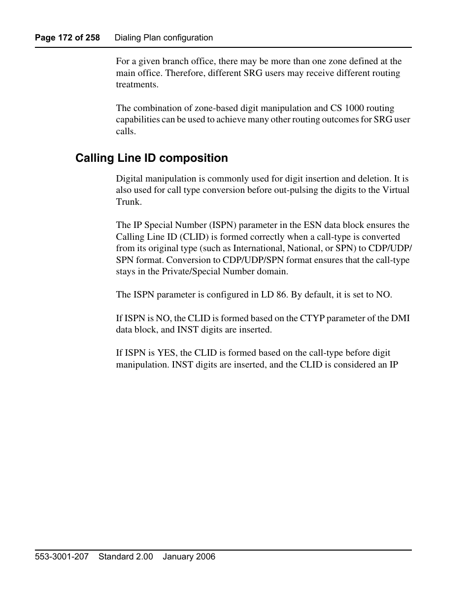 Calling line id composition | Nortel Networks Remote Gateway 50 User Manual | Page 172 / 260