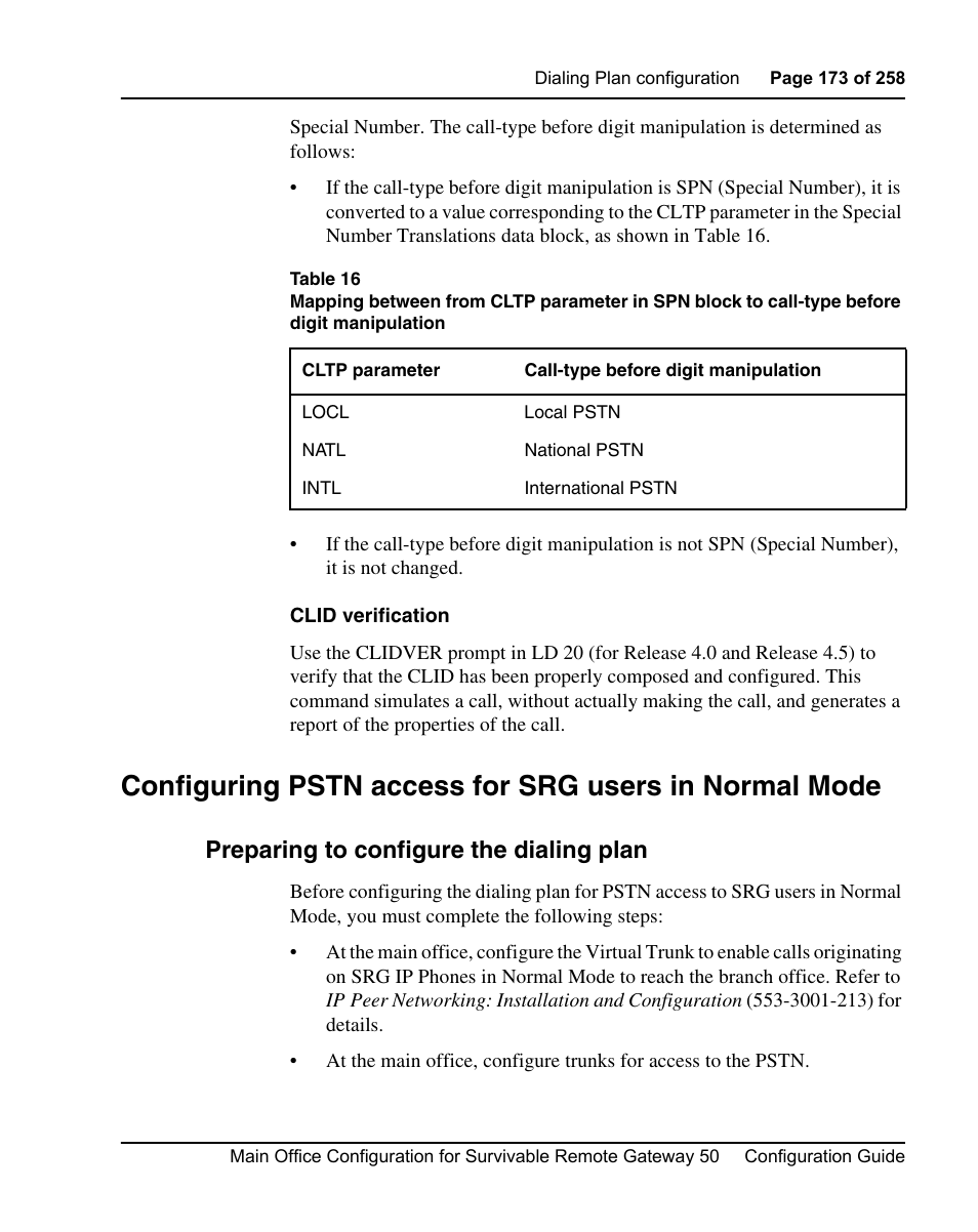 Preparing to configure the dialing plan | Nortel Networks Remote Gateway 50 User Manual | Page 173 / 260