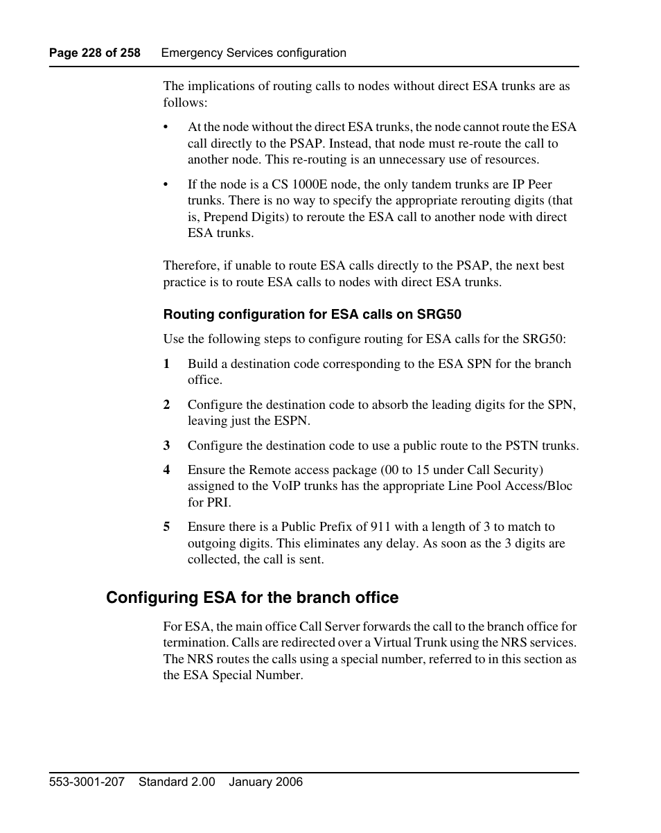 Configuring esa for the branch office | Nortel Networks Remote Gateway 50 User Manual | Page 228 / 260