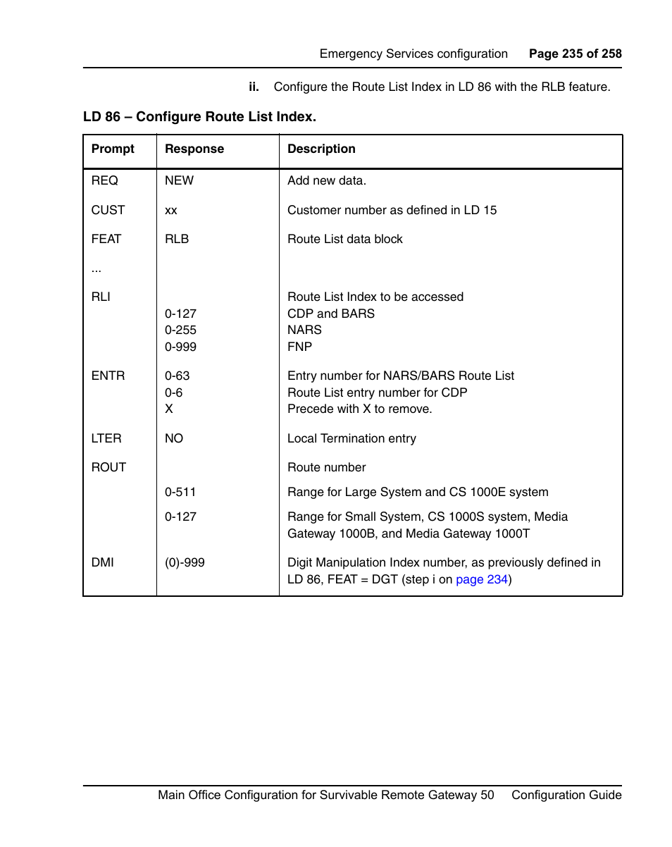 Nortel Networks Remote Gateway 50 User Manual | Page 235 / 260