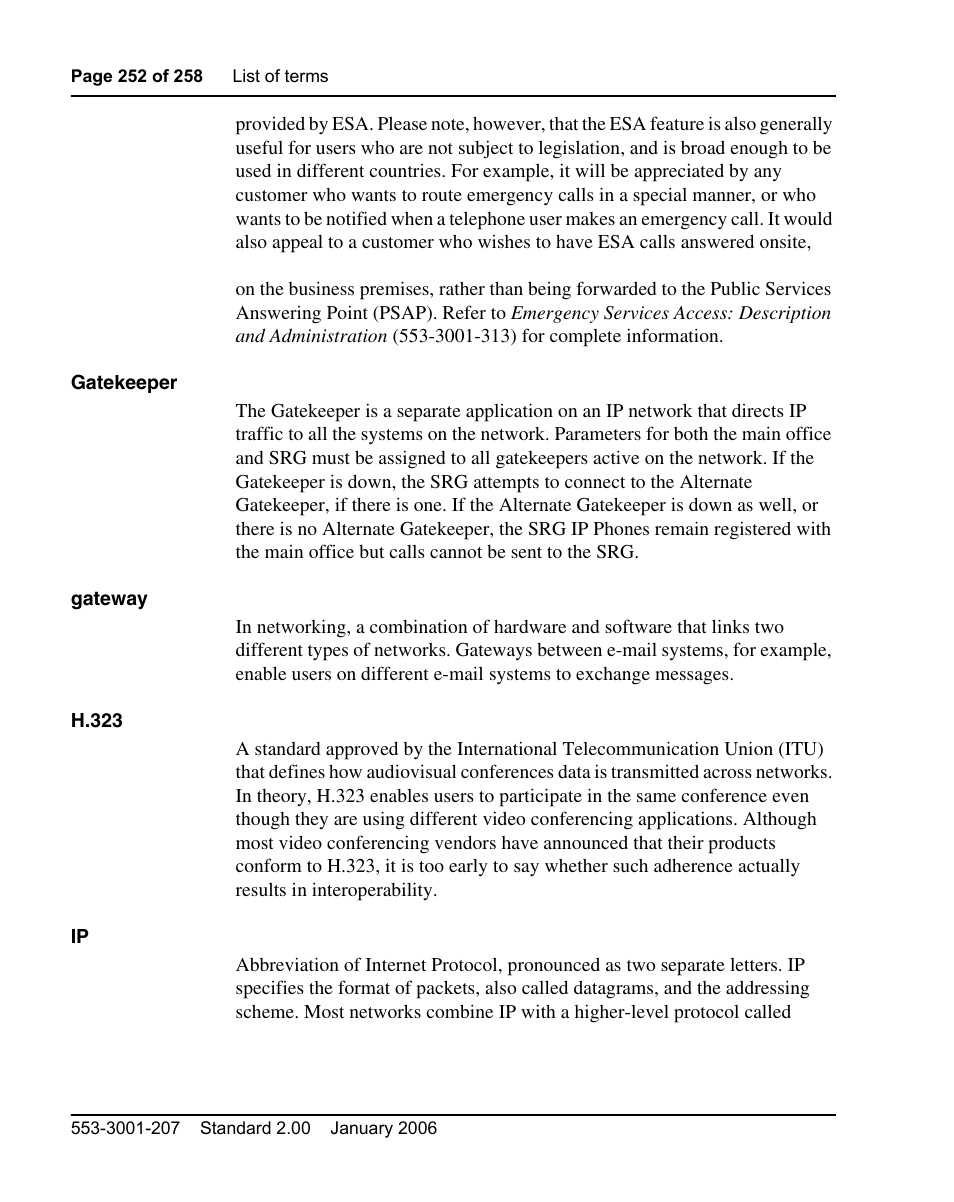 Nortel Networks Remote Gateway 50 User Manual | Page 252 / 260