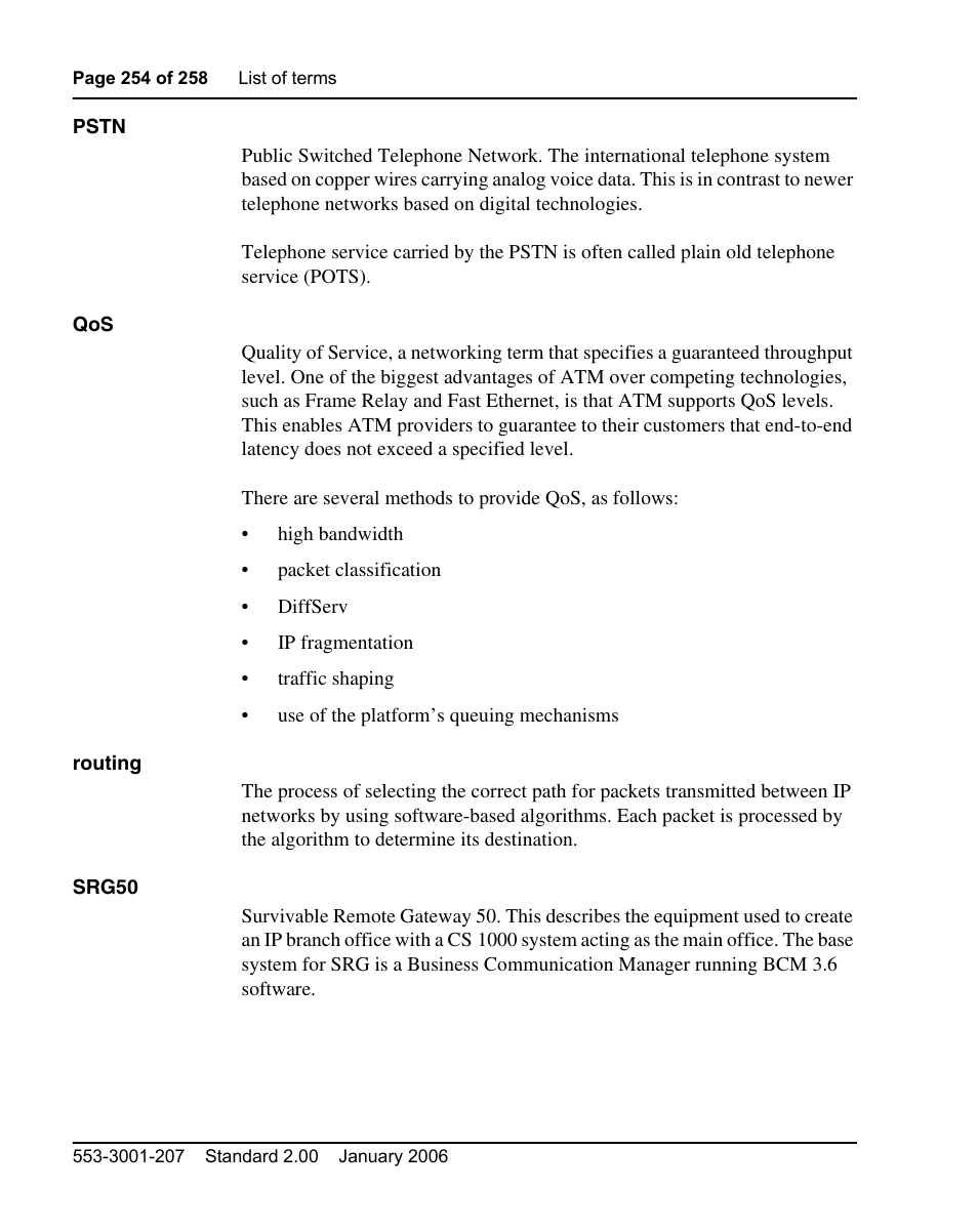 Nortel Networks Remote Gateway 50 User Manual | Page 254 / 260