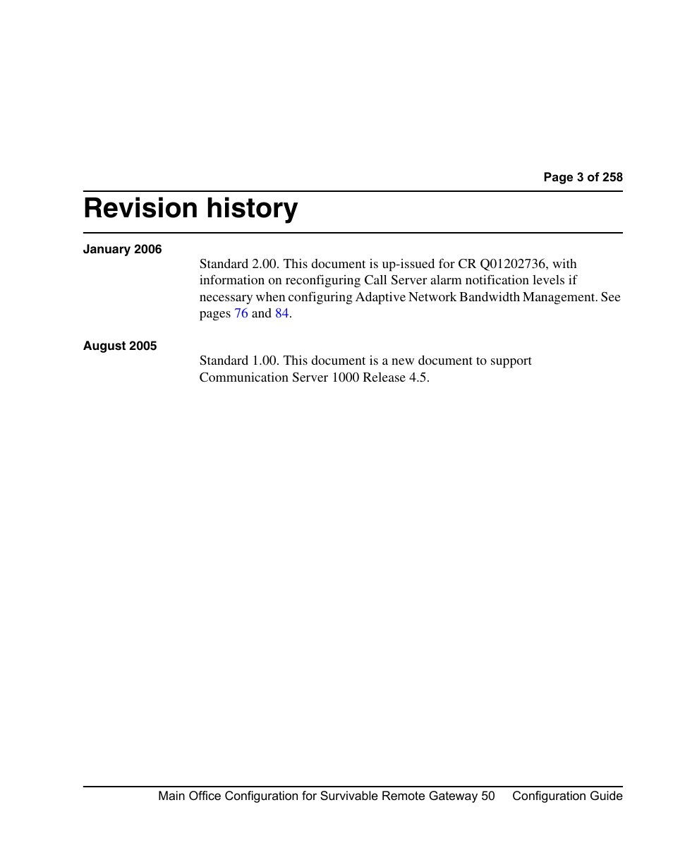 Revision history | Nortel Networks Remote Gateway 50 User Manual | Page 3 / 260