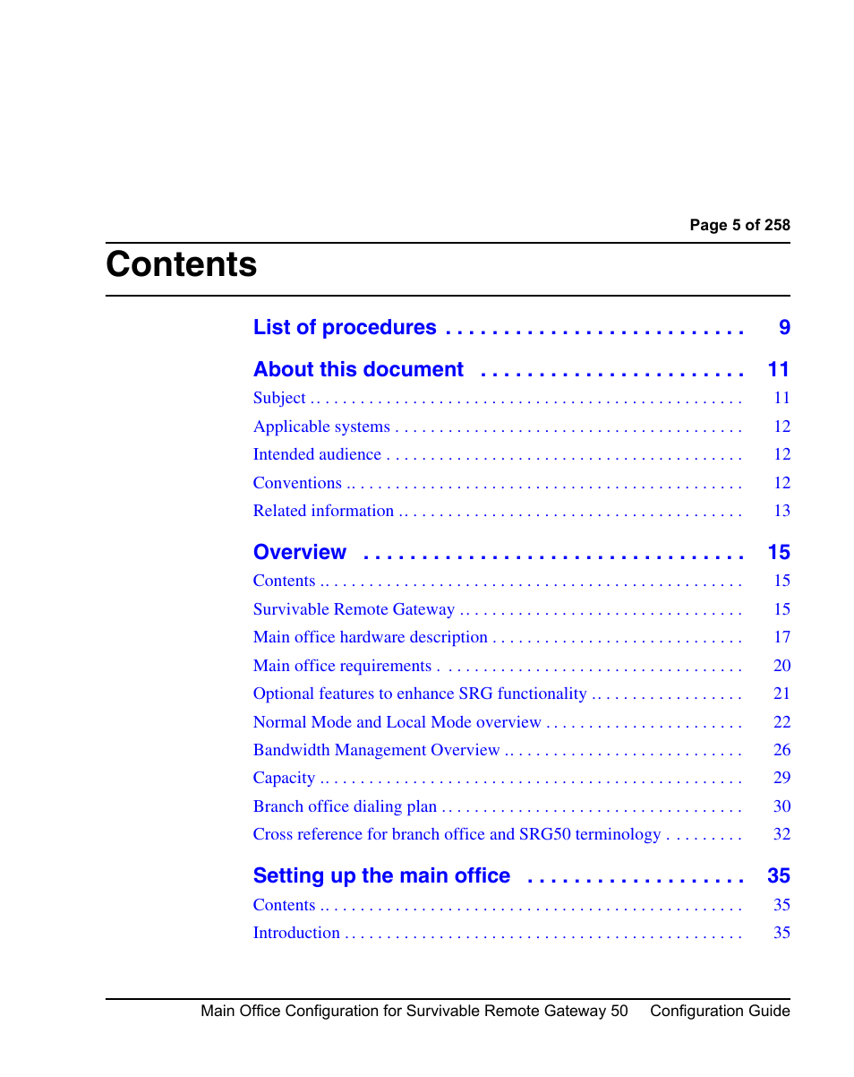 Nortel Networks Remote Gateway 50 User Manual | Page 5 / 260