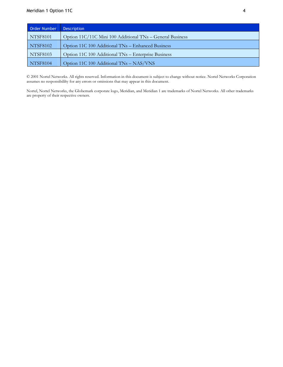 Nortel Networks Meridian 11CM User Manual | Page 4 / 4