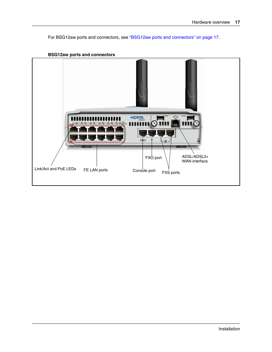 Nortel Networks BSG12aw User Manual | Page 17 / 66