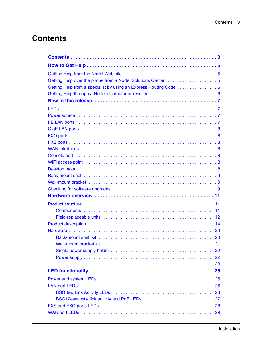 Nortel Networks BSG12aw User Manual | Page 3 / 66
