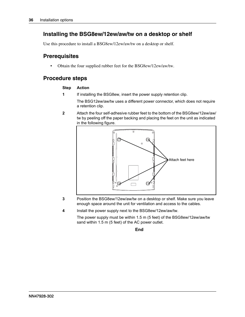 Prerequisites, Procedure steps | Nortel Networks BSG12aw User Manual | Page 36 / 66