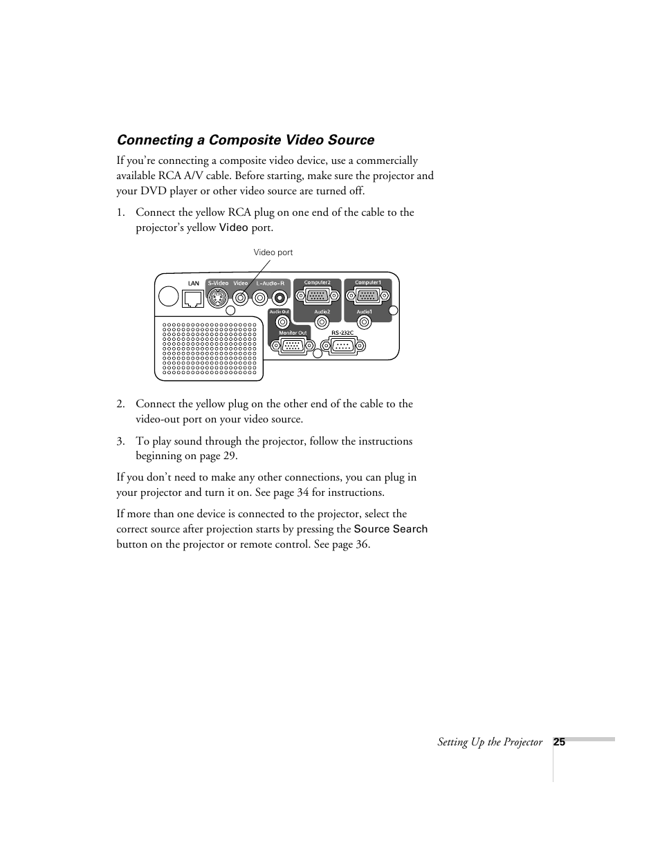 Connecting a composite video source | Nortel Networks 822p User Manual | Page 25 / 118