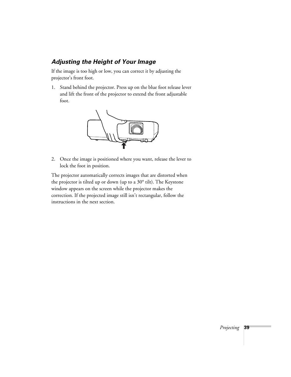 Adjusting the height of your image | Nortel Networks 822p User Manual | Page 39 / 118