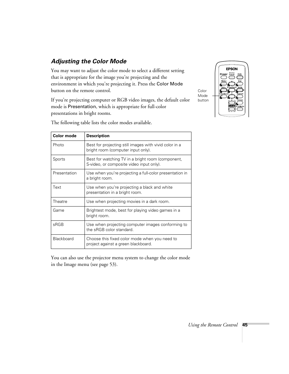Adjusting the color mode | Nortel Networks 822p User Manual | Page 45 / 118