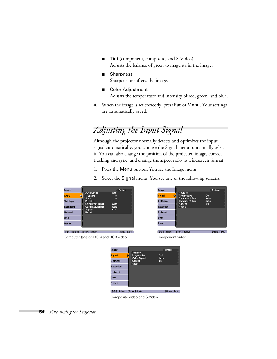 Adjusting the input signal | Nortel Networks 822p User Manual | Page 54 / 118