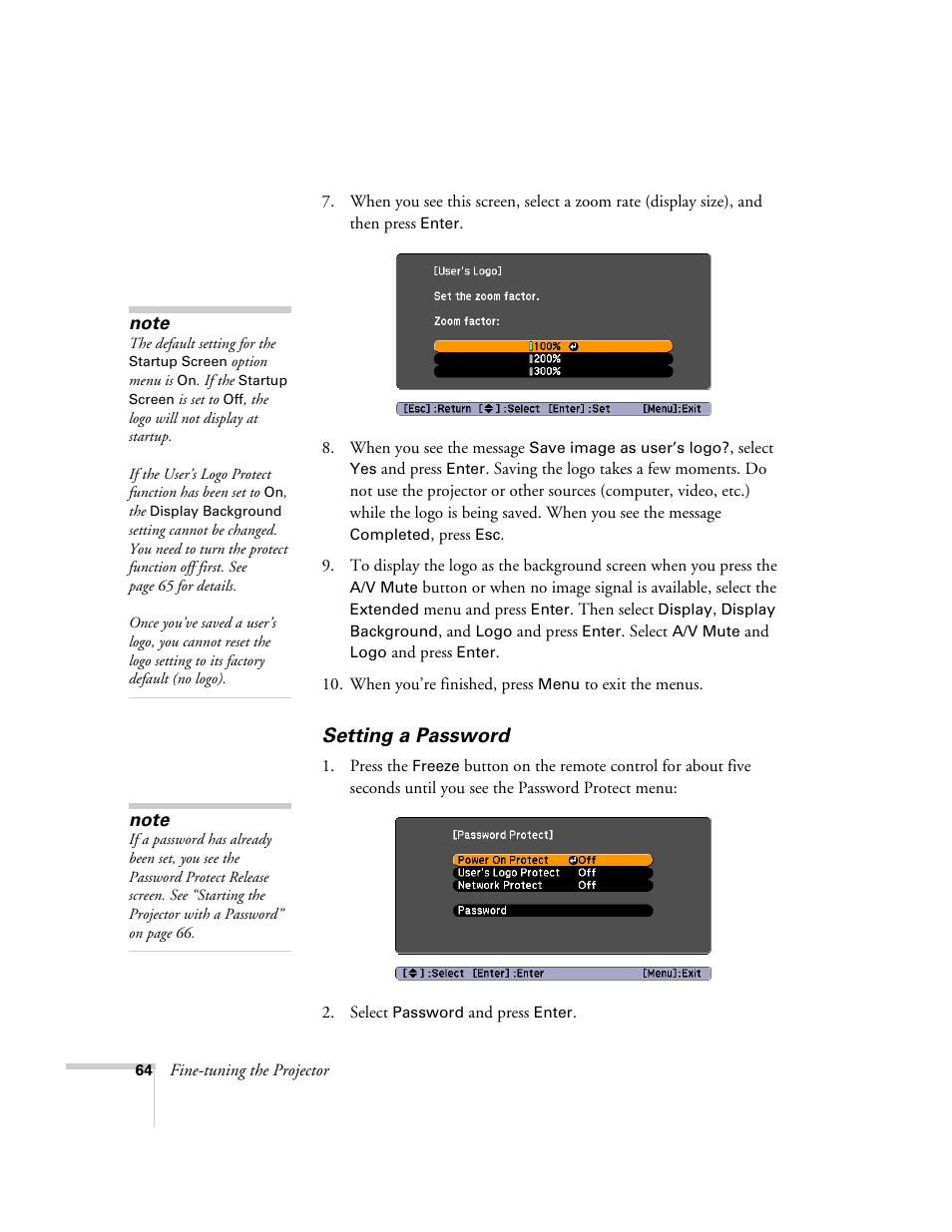 Setting a password | Nortel Networks 822p User Manual | Page 64 / 118