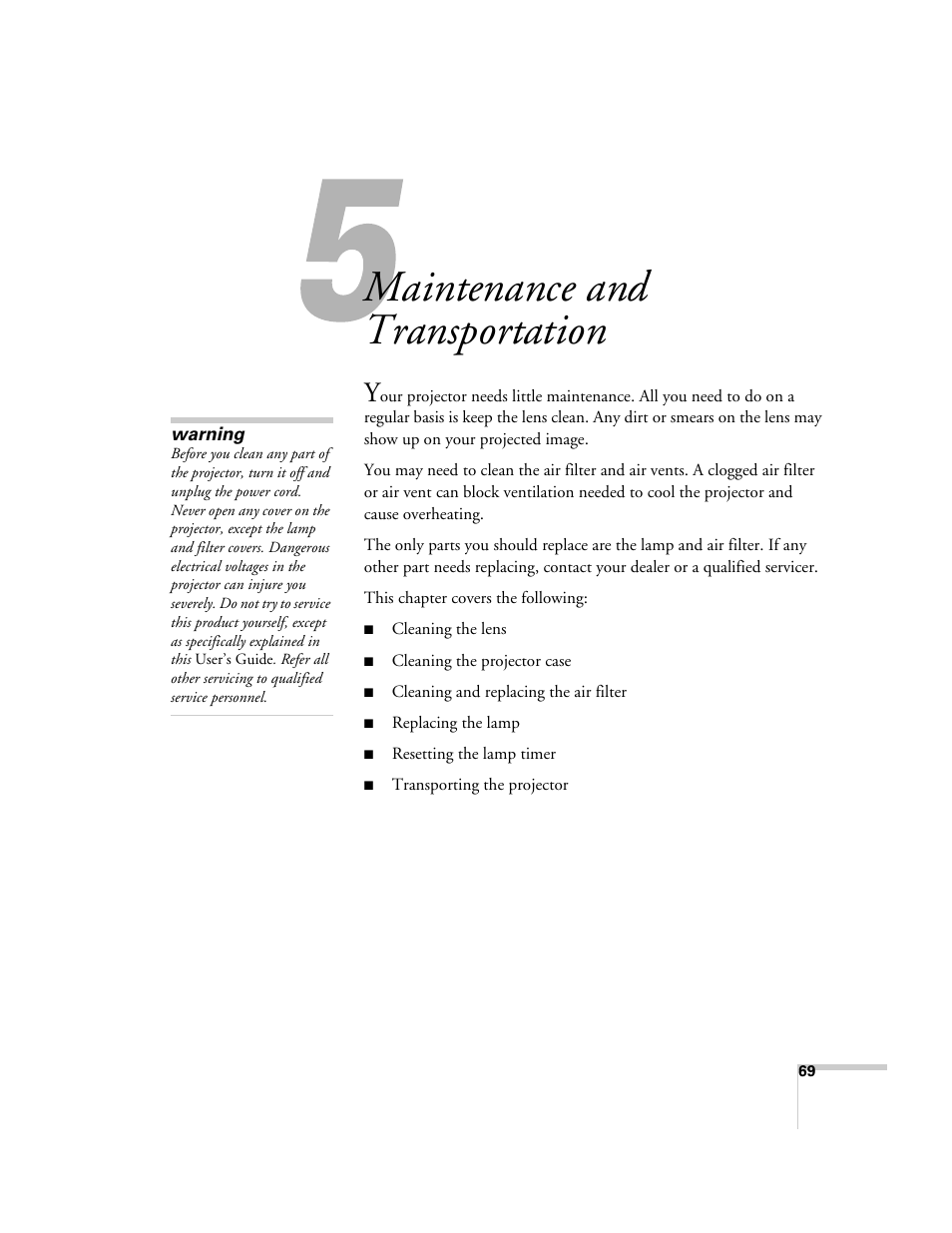 Maintenance and transportation | Nortel Networks 822p User Manual | Page 69 / 118