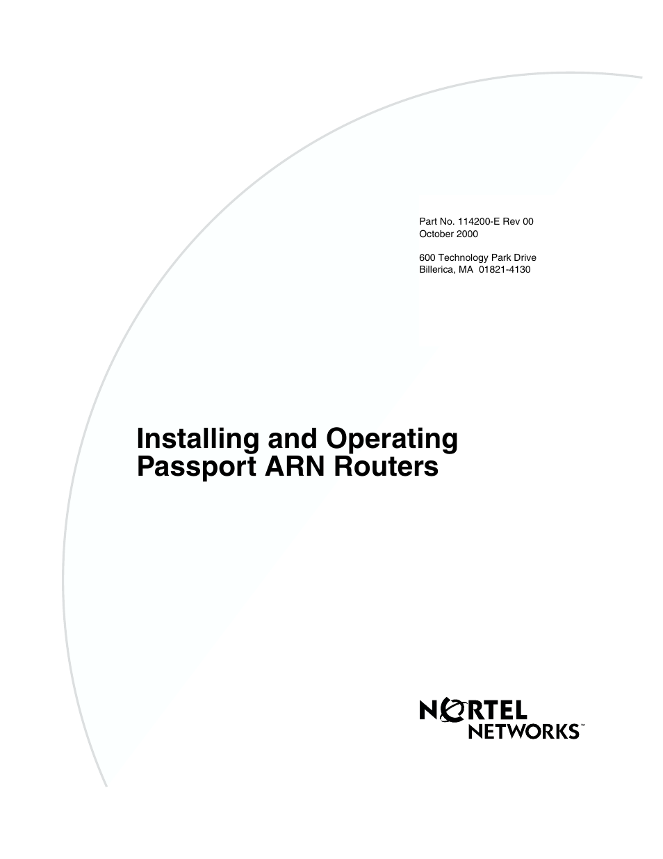 Nortel Networks Passport ARN Routers User Manual | 166 pages