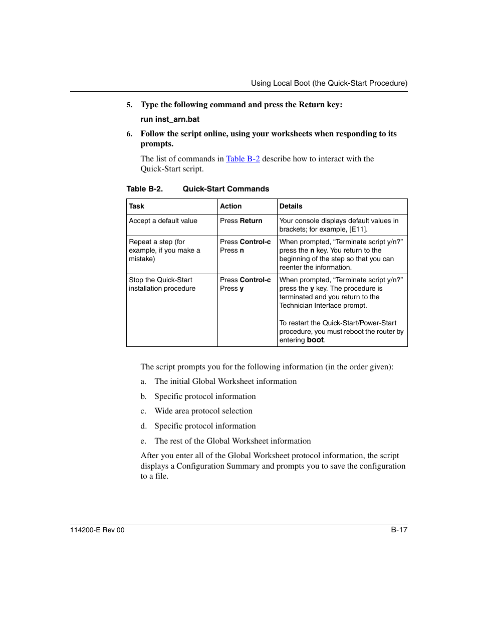 Table b-2 | Nortel Networks Passport ARN Routers User Manual | Page 123 / 166