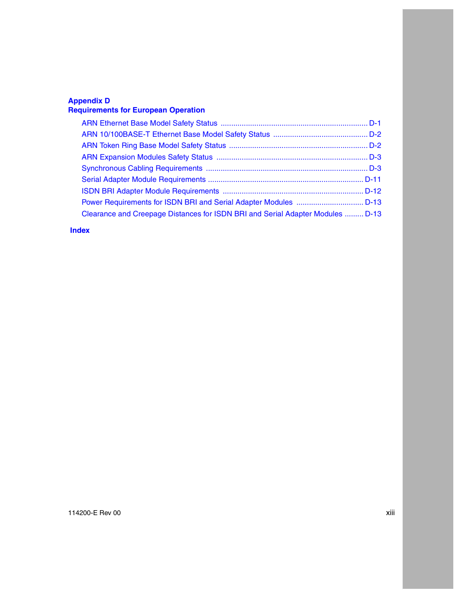 Nortel Networks Passport ARN Routers User Manual | Page 13 / 166