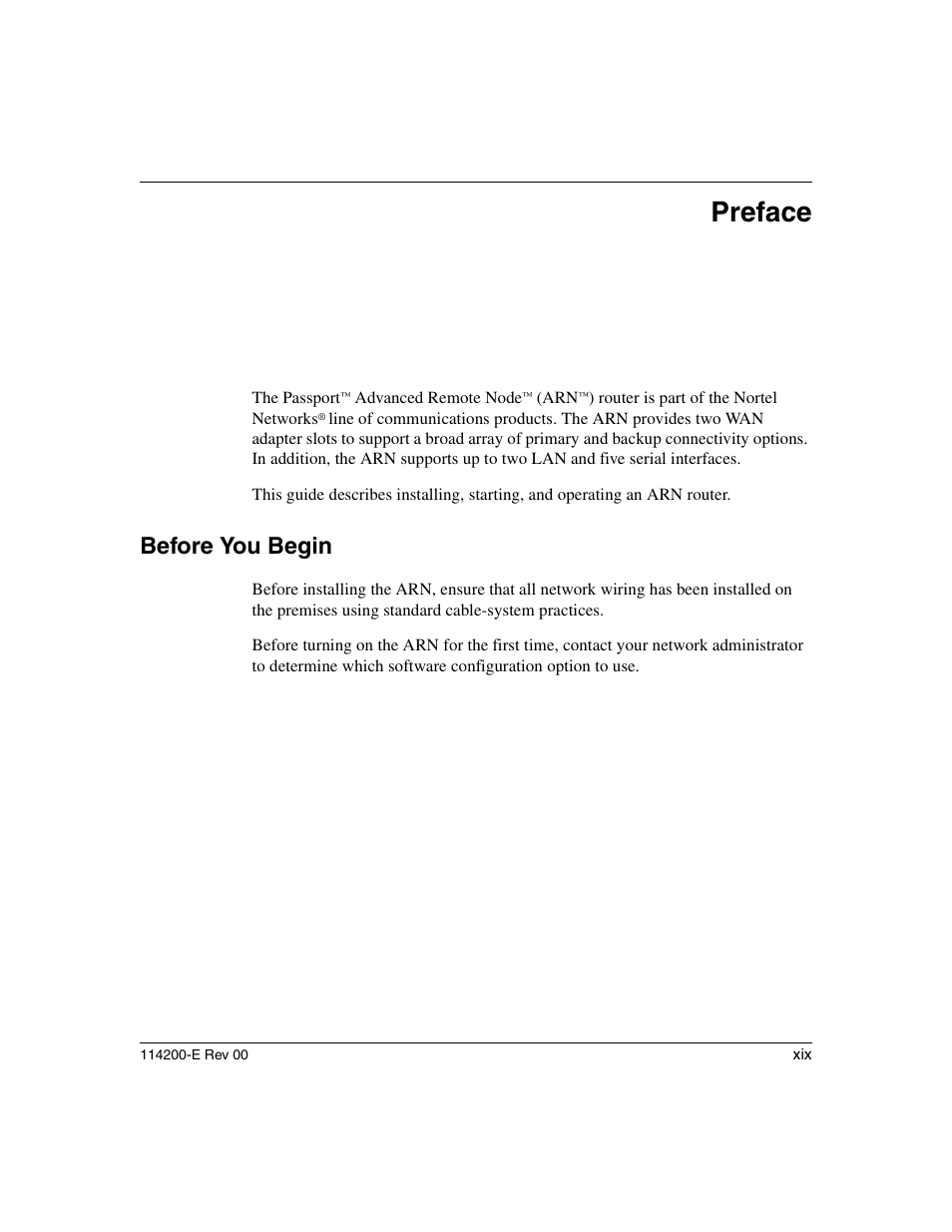 Preface, Before you begin | Nortel Networks Passport ARN Routers User Manual | Page 19 / 166