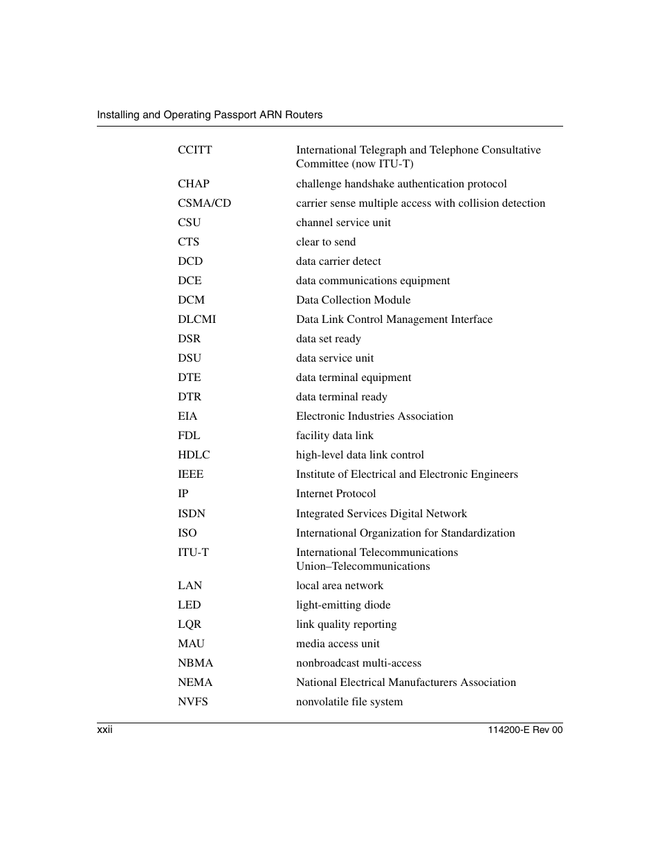 Nortel Networks Passport ARN Routers User Manual | Page 22 / 166