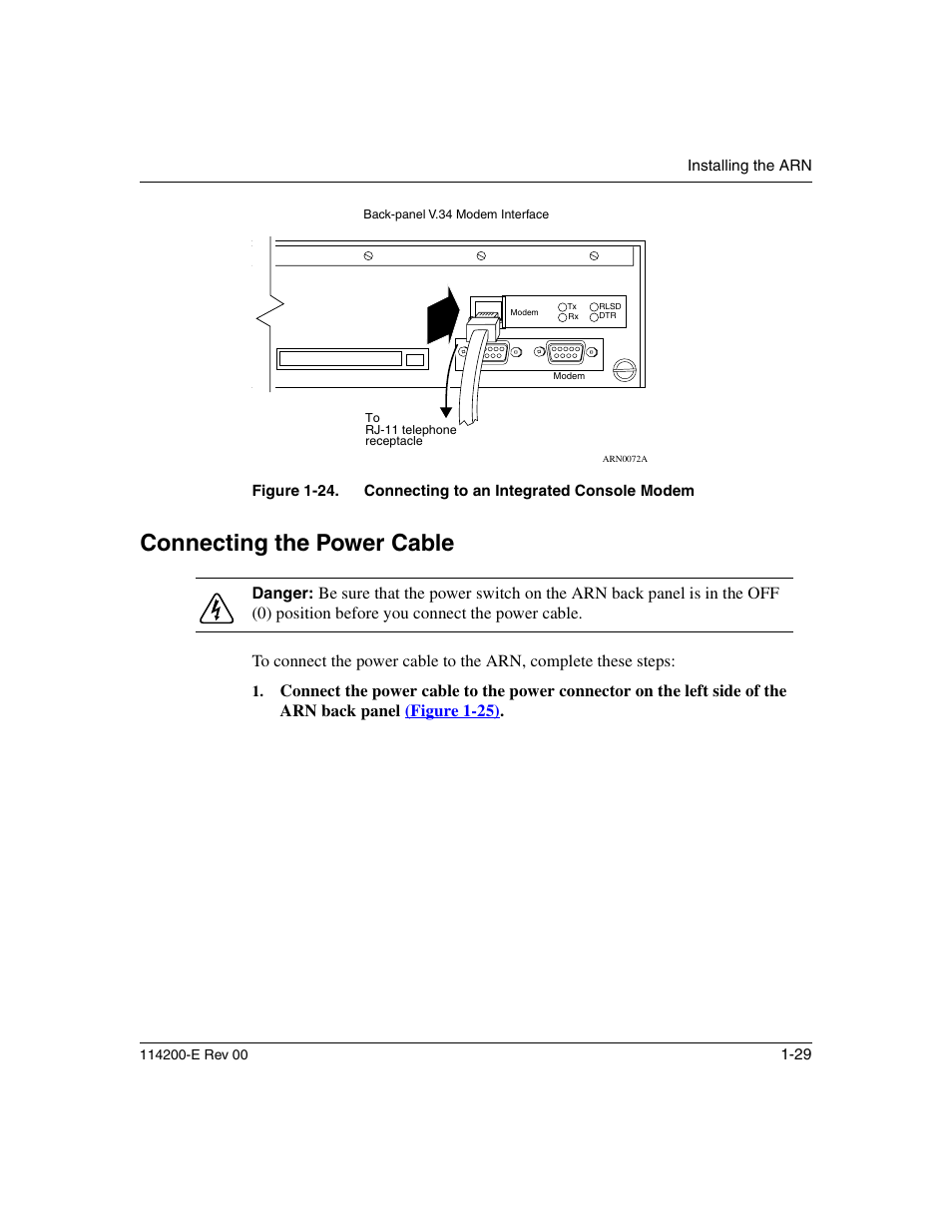 Connecting the power cable, Connecting the power cable -29 | Nortel Networks Passport ARN Routers User Manual | Page 53 / 166