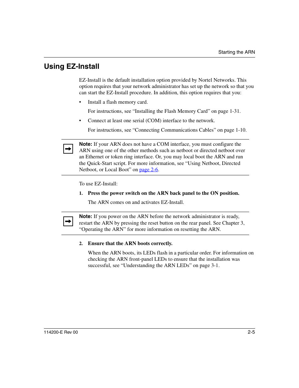 Using ez-install, Using ez-install -5, Using | Ez-install | Nortel Networks Passport ARN Routers User Manual | Page 61 / 166