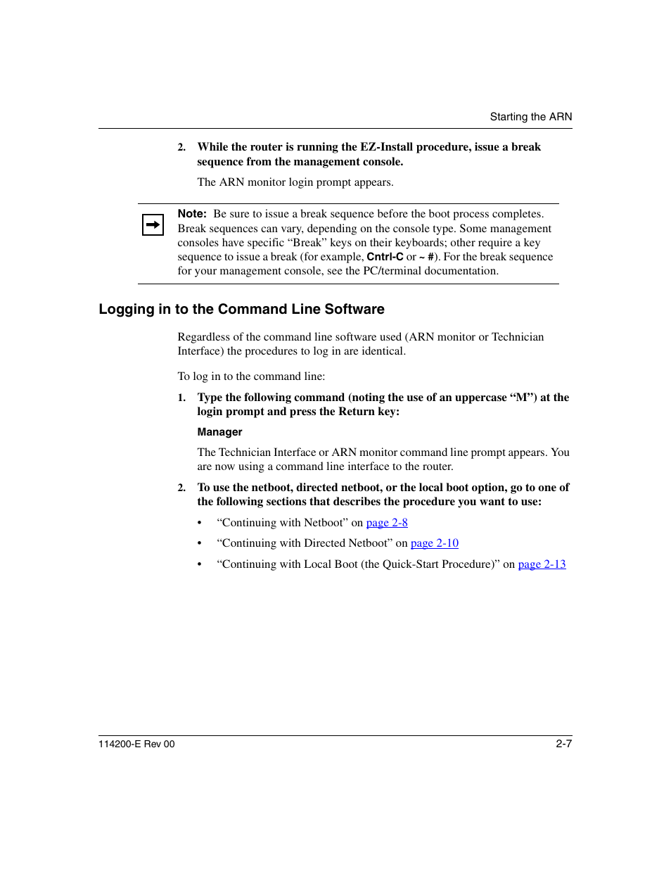 Logging in to the command line software, Logging in to the command line software -7 | Nortel Networks Passport ARN Routers User Manual | Page 63 / 166