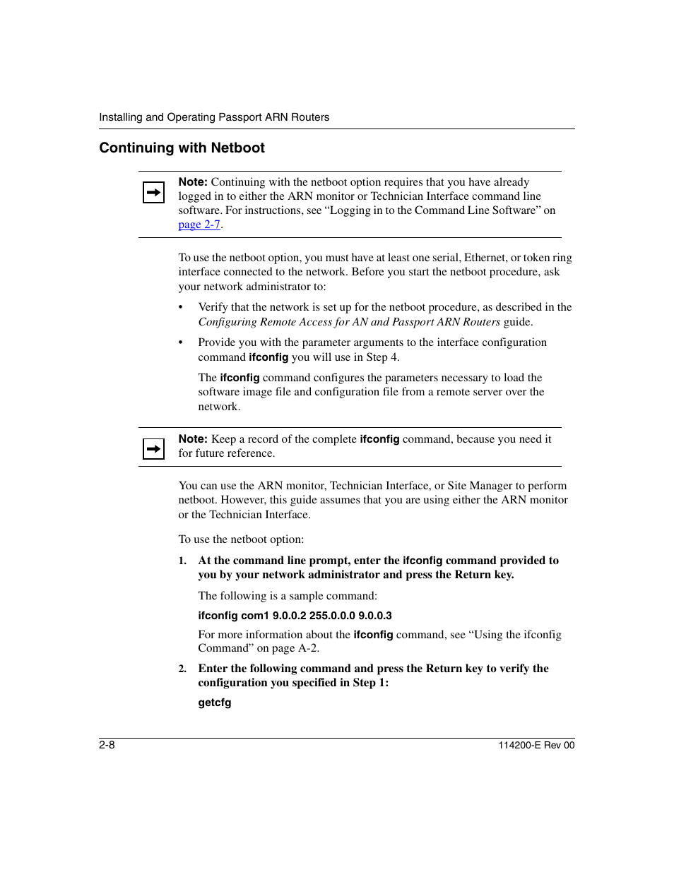 Continuing with netboot, Continuing with netboot -8 | Nortel Networks Passport ARN Routers User Manual | Page 64 / 166