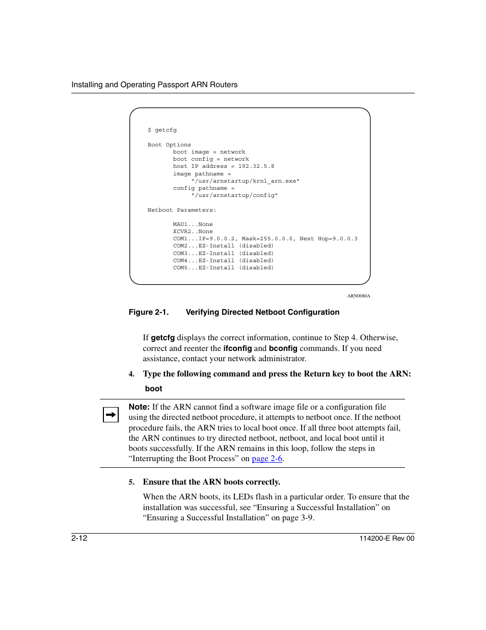 Figure 2-1, Verifying directed netboot configuration -12 | Nortel Networks Passport ARN Routers User Manual | Page 68 / 166