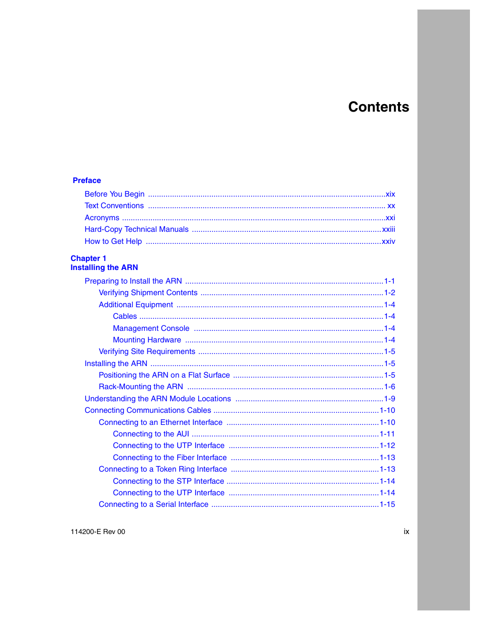 Nortel Networks Passport ARN Routers User Manual | Page 9 / 166