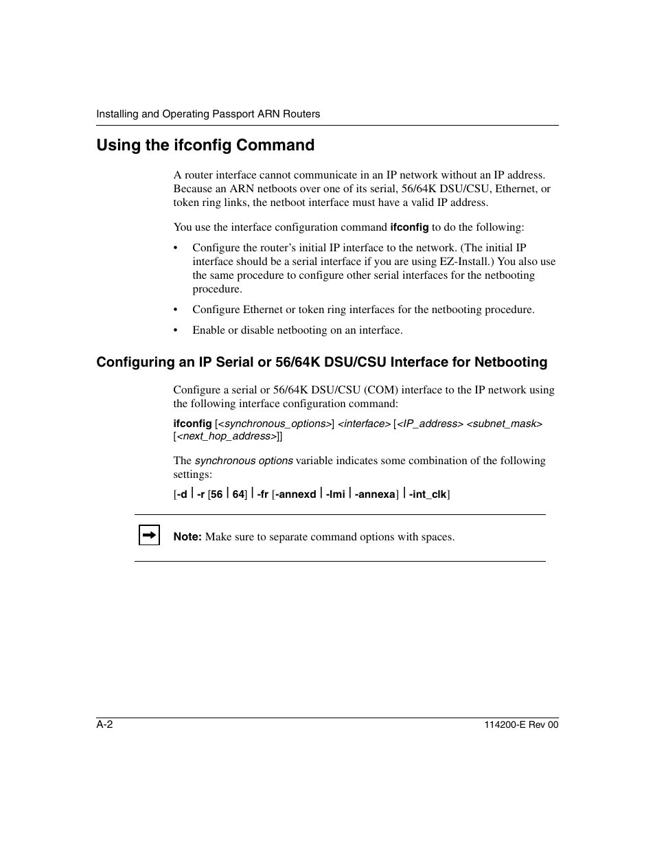 Using the ifconfig command, Using the ifconfig | Nortel Networks Passport ARN Routers User Manual | Page 98 / 166