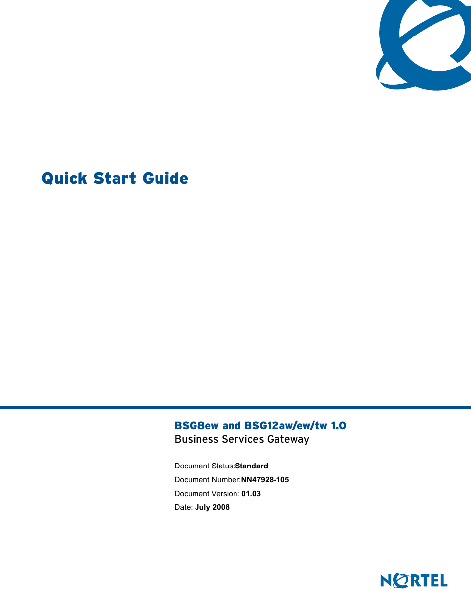 Nortel Networks BSG12aw/ew/tw User Manual | 12 pages