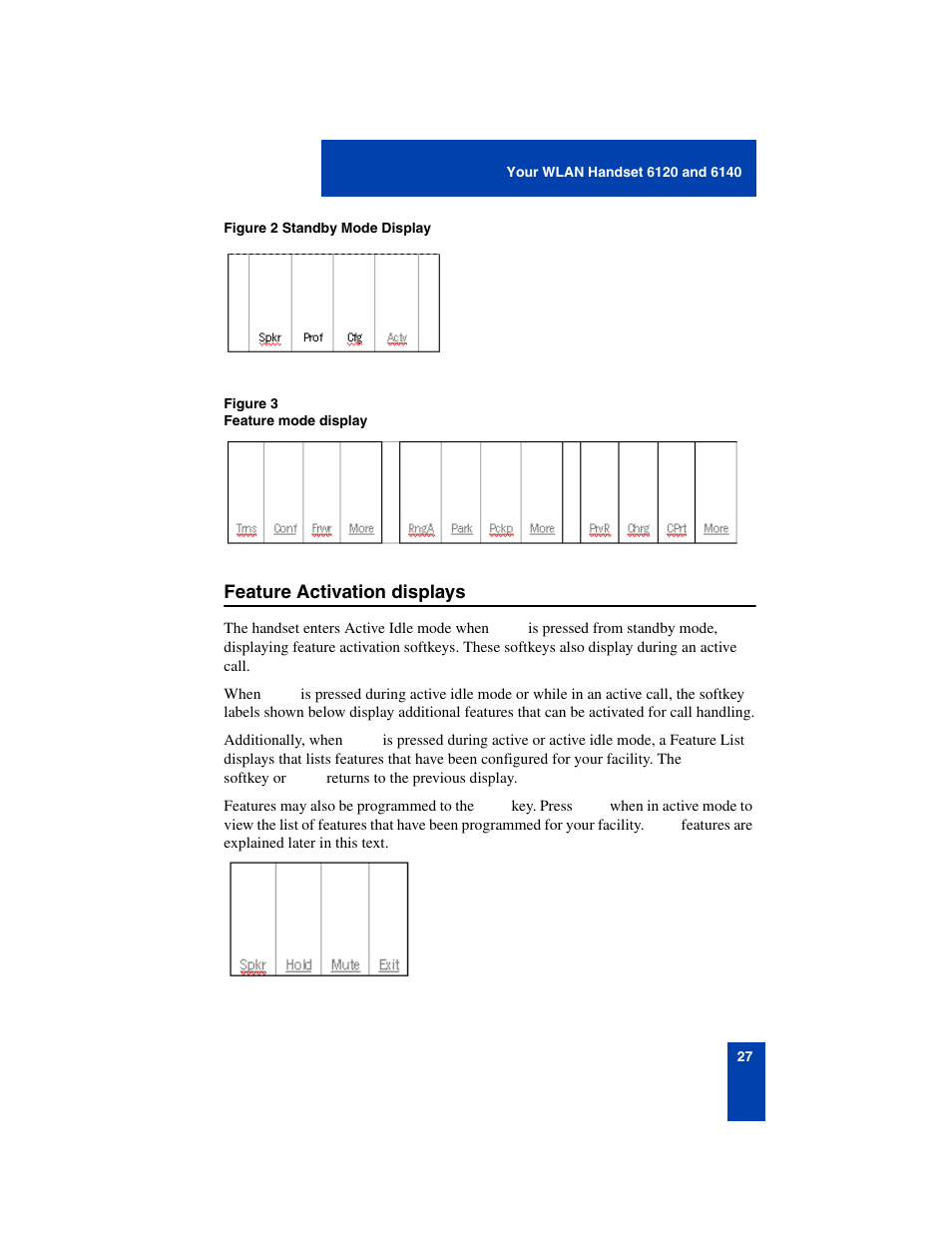Feature activation displays, Feature activation displays 27 | Nortel Networks 6140 User Manual | Page 27 / 126
