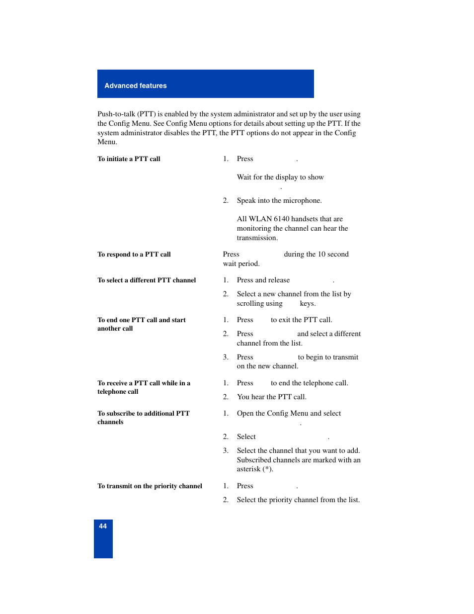 Nortel Networks 6140 User Manual | Page 44 / 126