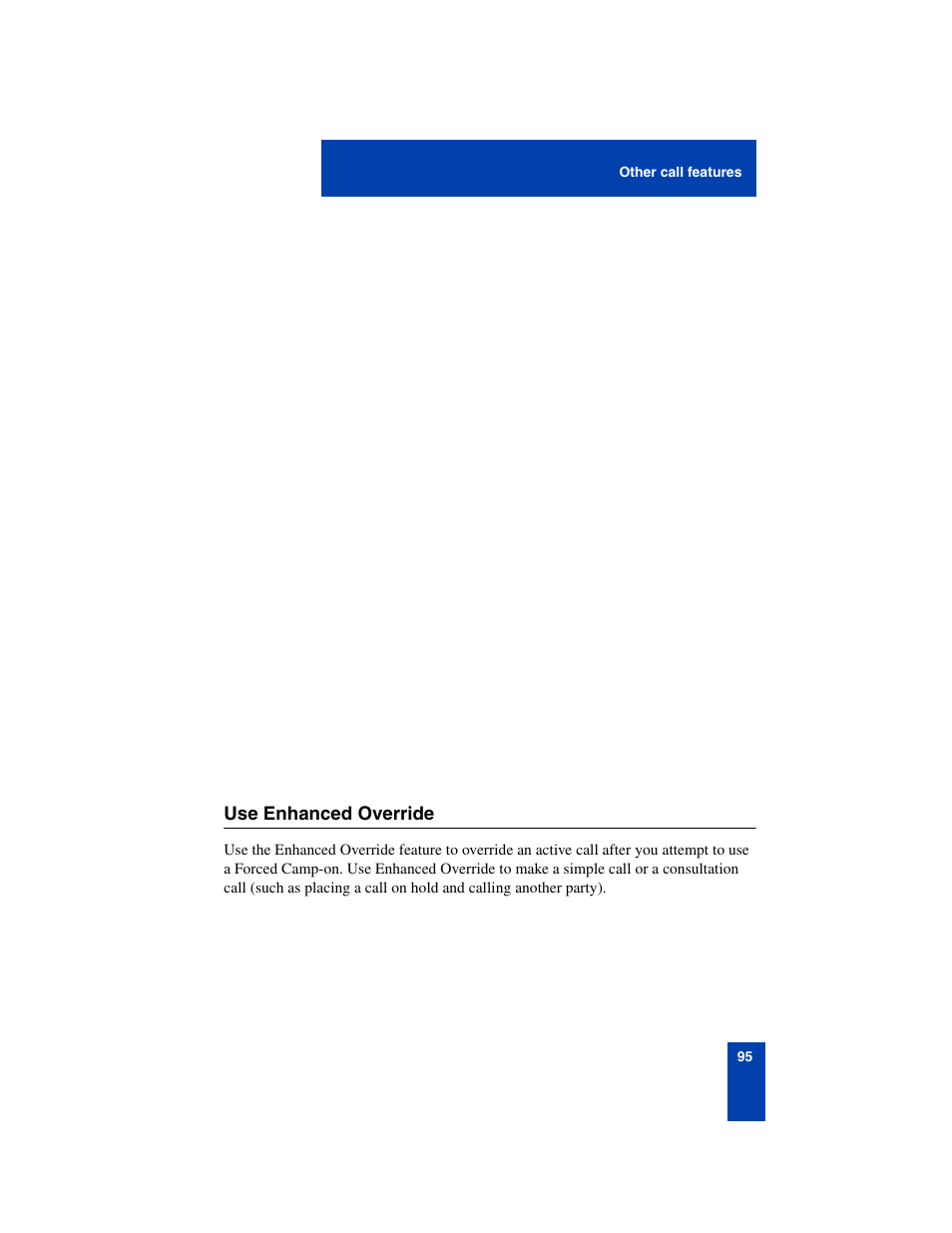 Use enhanced override, Use enhanced override 95 | Nortel Networks 6140 User Manual | Page 95 / 126