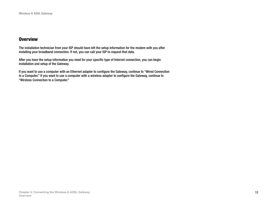 Chapter 4: connecting the wireless-g adsl gateway | Nortel Networks WAG54G User Manual | Page 18 / 100