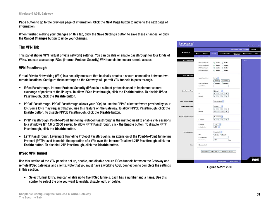 Figure 5-27: vpn | Nortel Networks WAG54G User Manual | Page 38 / 100