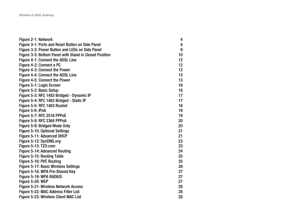 List of figures | Nortel Networks WAG54G User Manual | Page 5 / 100