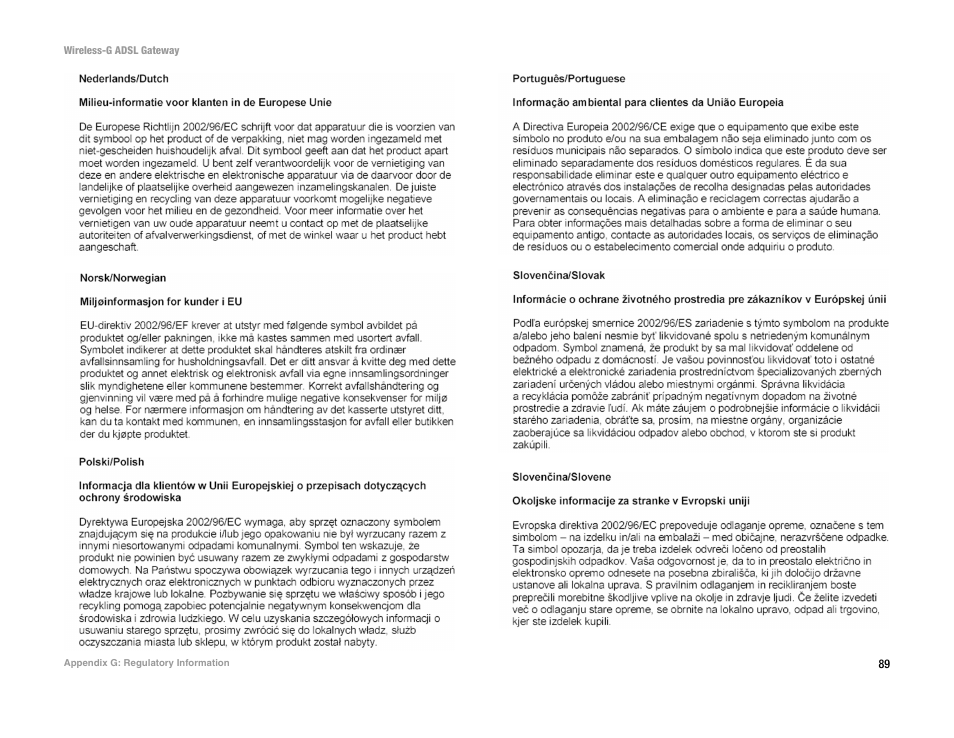 Nortel Networks WAG54G User Manual | Page 96 / 100