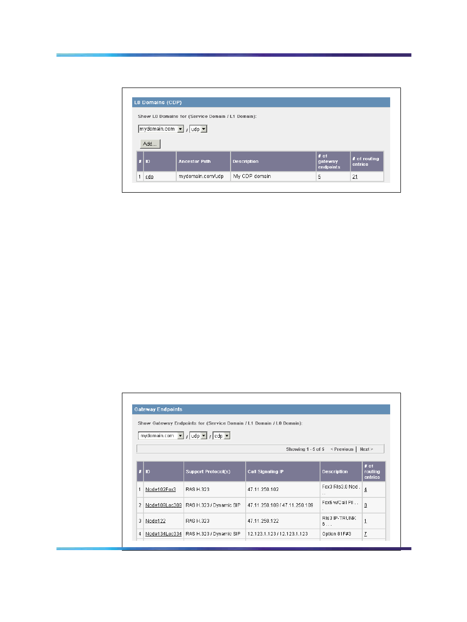 Figure 38 level0 domain, Figure 39 gateway endpoints | Nortel Networks NN43001-321 User Manual | Page 89 / 110