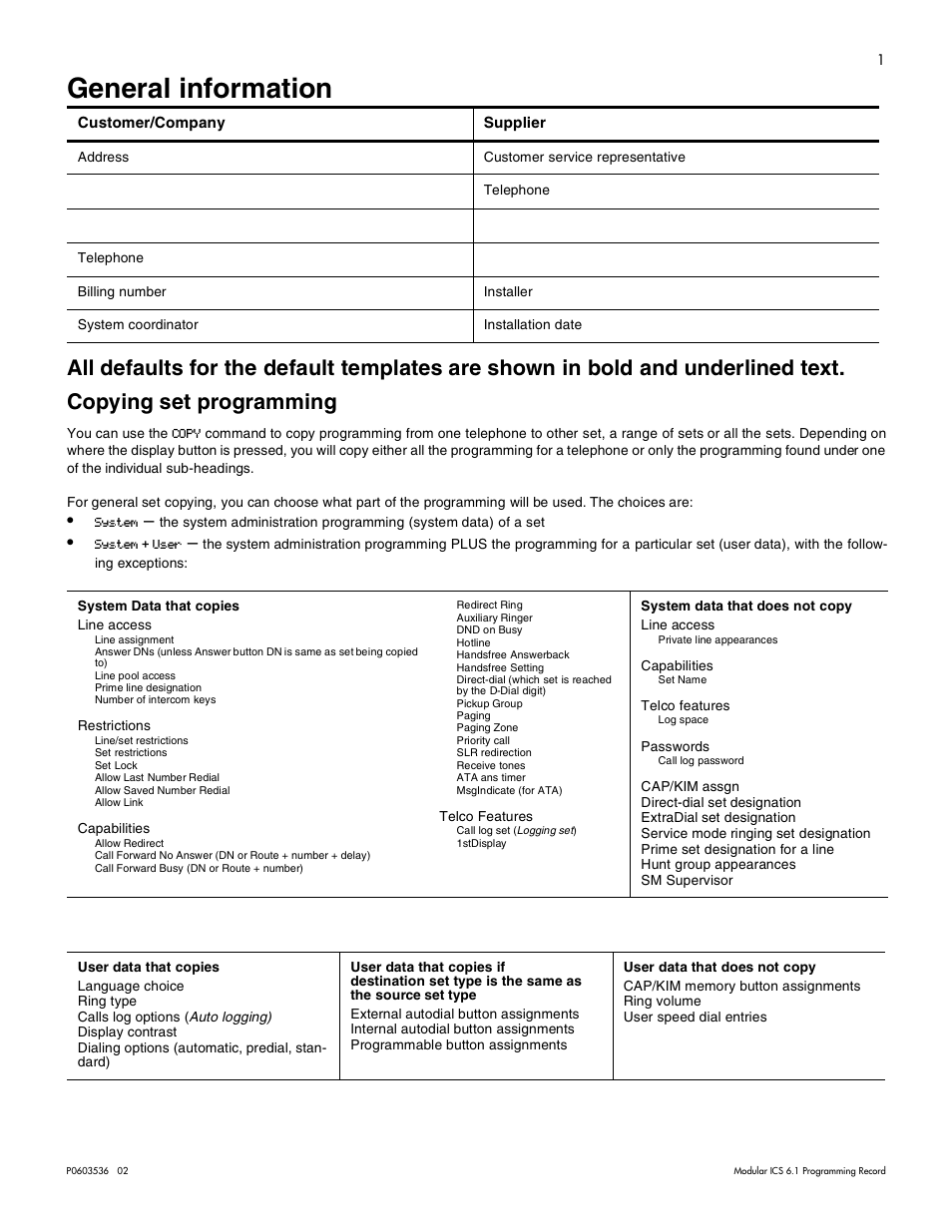 General information, General information 1 | Nortel Networks ICS 6.1 User Manual | Page 9 / 116