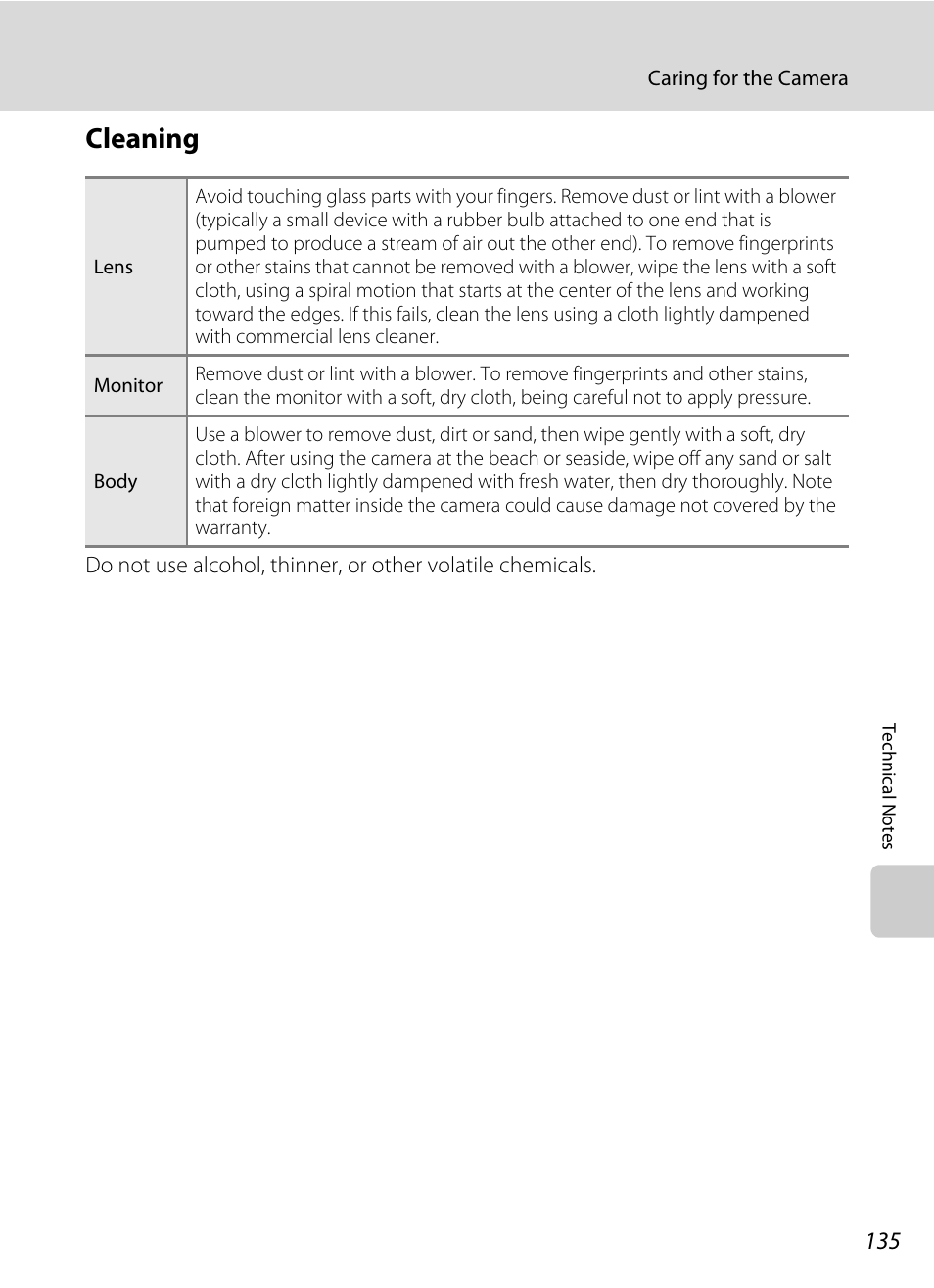 Cleaning | Nikon S570 User Manual | Page 147 / 172
