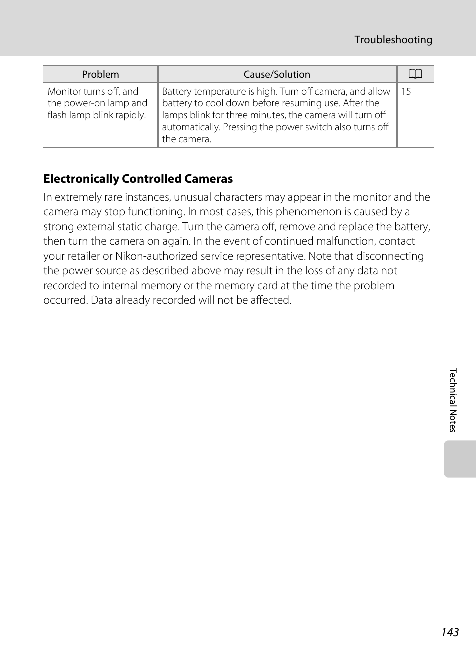 Electronically controlled cameras | Nikon S570 User Manual | Page 155 / 172