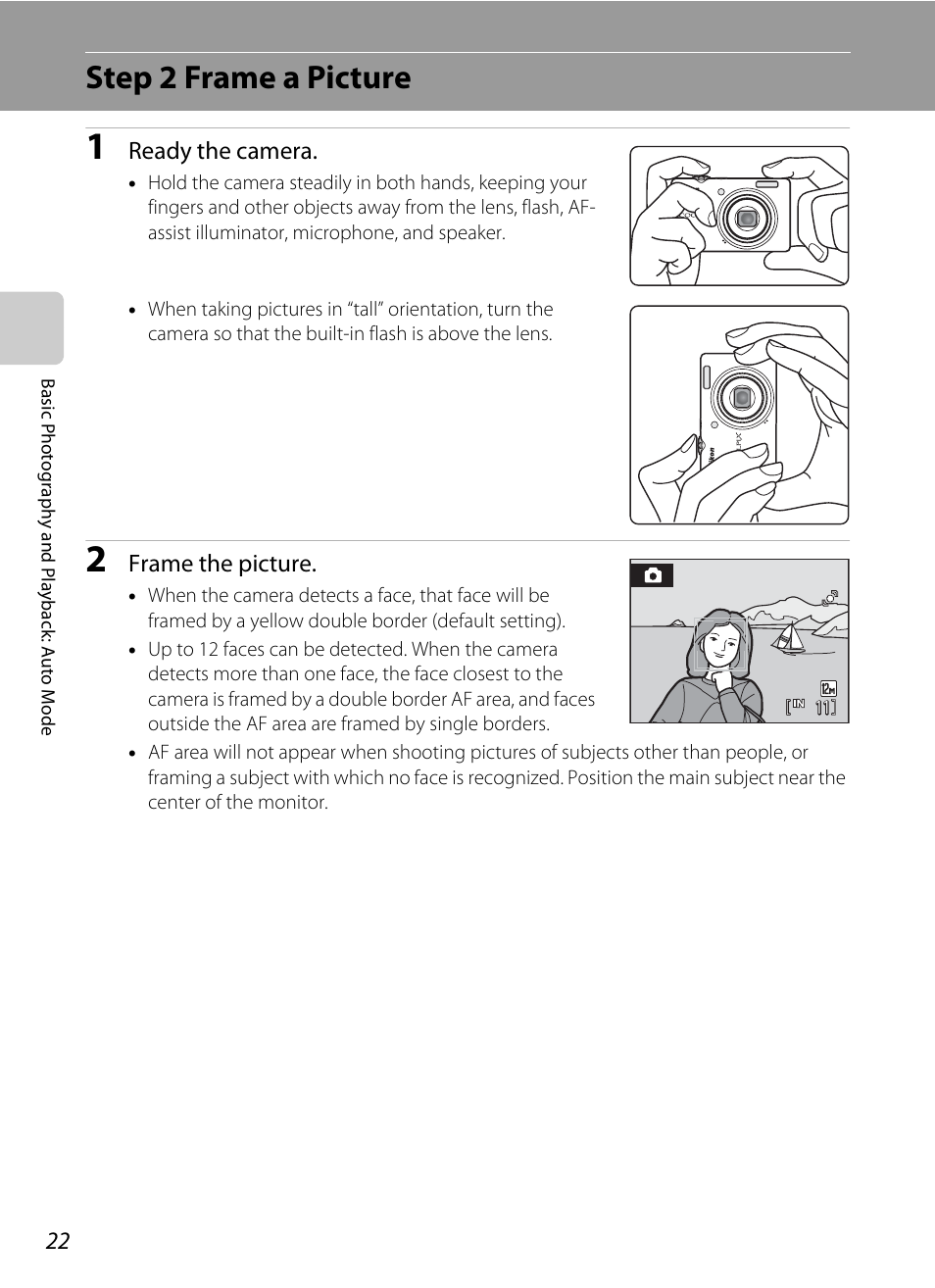 Step 2 frame a picture | Nikon S570 User Manual | Page 34 / 172