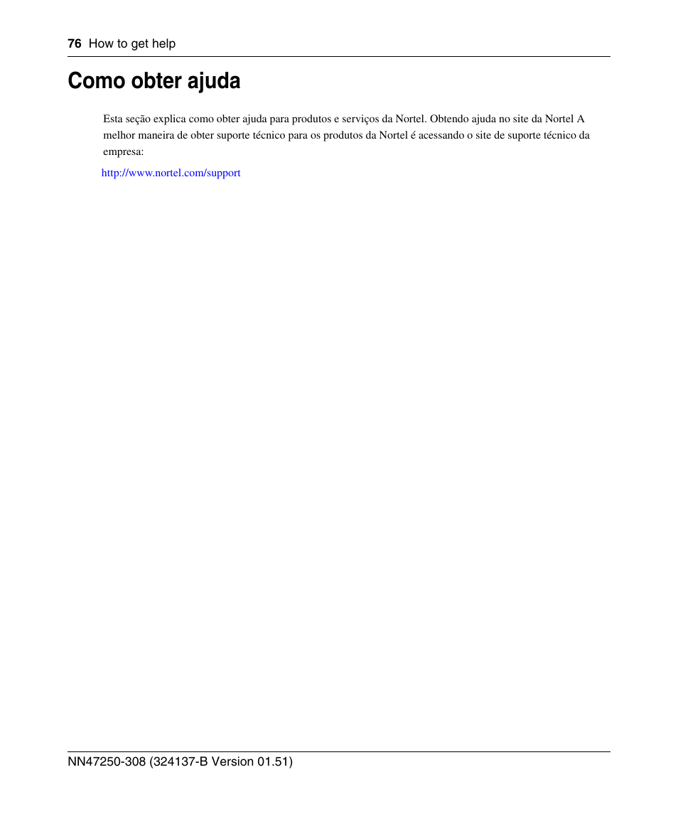 Como obter ajuda | Nortel Networks 2332 User Manual | Page 76 / 102