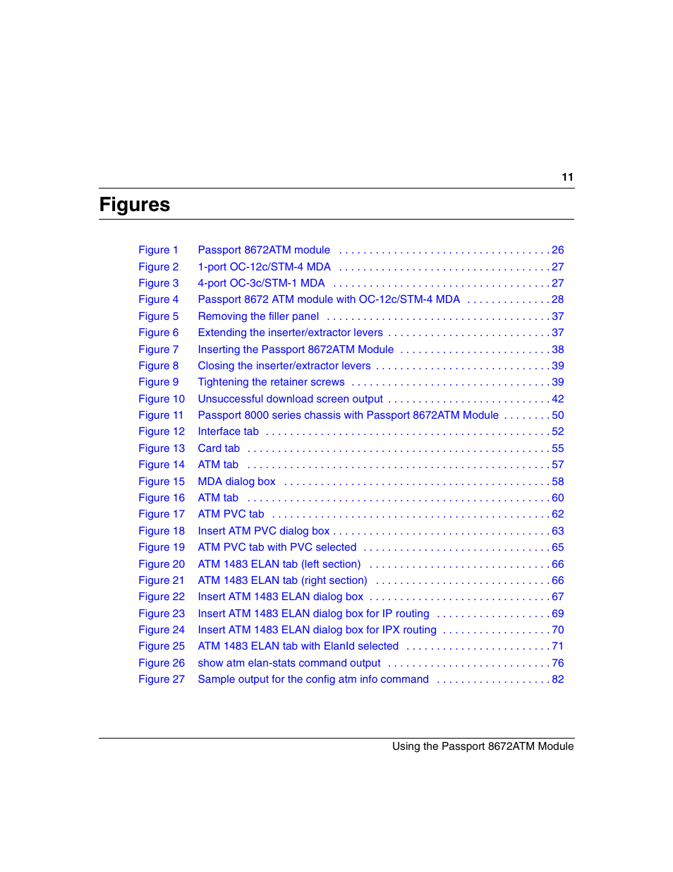 Figures | Nortel Networks Passport Module 8672A User Manual | Page 11 / 152