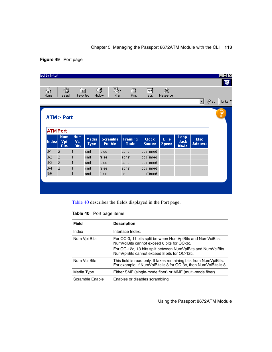 Figure 49, Table 40, Figure 49) | Nortel Networks Passport Module 8672A User Manual | Page 113 / 152